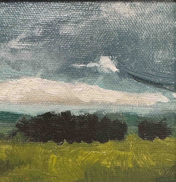 Marcin Kostrzewa, "Polana", 10 cm x 10 cm, olej na płycie, 2023 r.